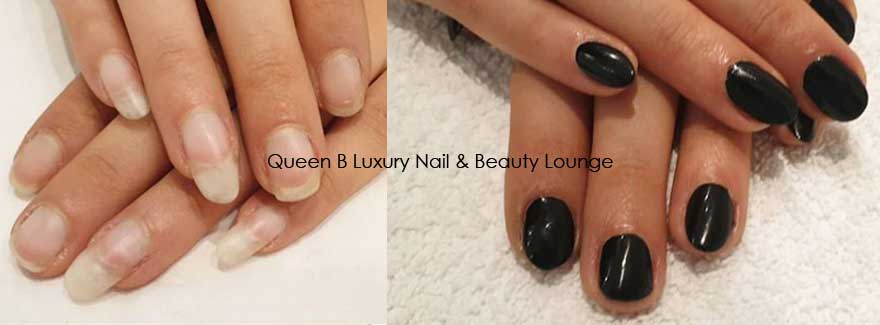 Dont pick your gel polish - before and after nails Queen B London